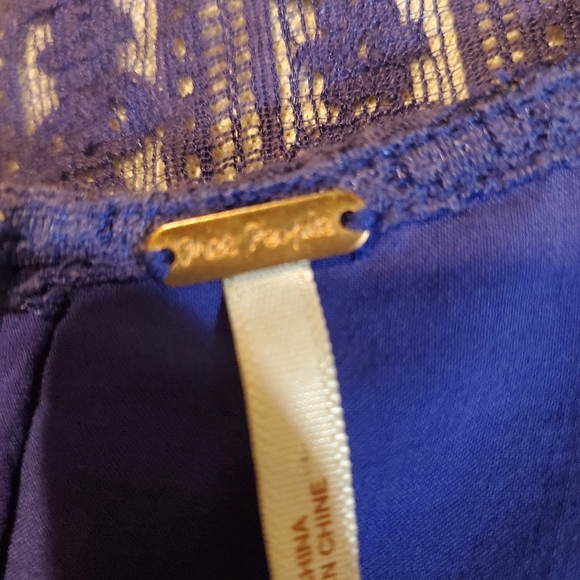 Free People lace mini dress cobalt blue cotton blend size 8 - Picture 8 of 10